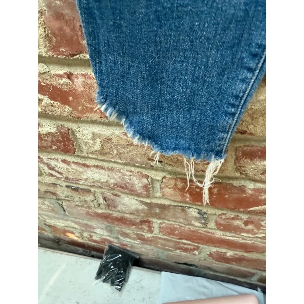 Frame Le‎ High Skinny Jeans Blue Mid Rise Raw Hem Distressed Astaire Sz 32 - Picture 7 of 10